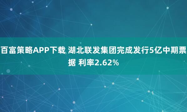 百富策略APP下载 湖北联发集团完成发行5亿中期票据 利率2.62%