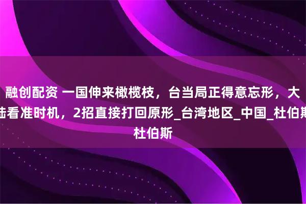 融创配资 一国伸来橄榄枝，台当局正得意忘形，大陆看准时机，2招直接打回原形_台湾地区_中国_杜伯斯